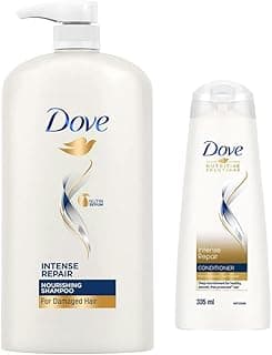 Dove Intense Repair Shampoo 1 L & Dove Intense Repair Hair Conditioner, 335ML