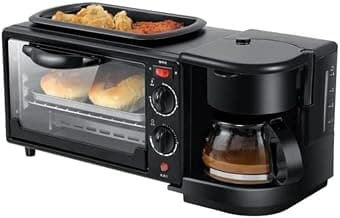 MultiChef Pro 3 in 1 Breakfast Maker With Oven Toaster Griller, Coffee Maker, Frying Pan | Adjustable Temperature & Timer, Bake, Grill & Toast- Black