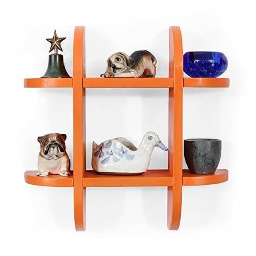Onlineshoppee Wooden Wall Decor Wall Shelf Rack/Bracket Size (Lxbxh-16X4X16) Inch (Orange)