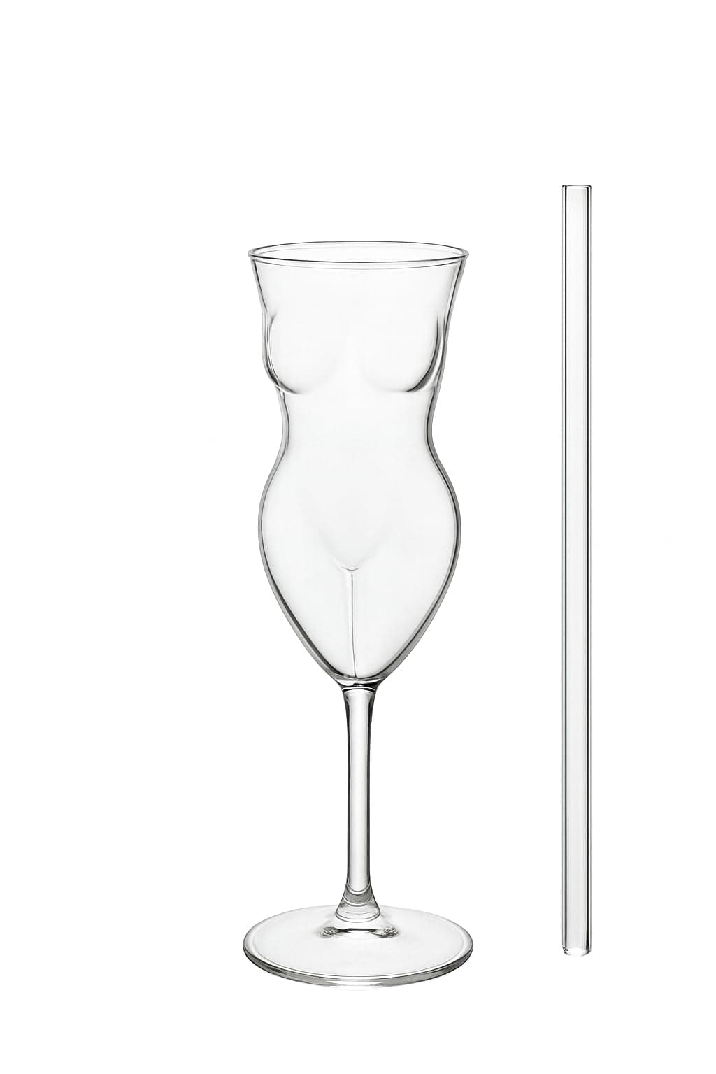 THE EMPTY SPACES Beauty Lady Women Goblet Wine Glass with Straw | Body Shaped Cocktail Glass for Whiskey, Wine, Beer, Juice | Creative Party Cup for Bachelorette, Girls’ Night & Home Bar