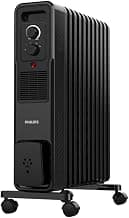 PHILIPS 11 Fin Oil Filled Room Heater (OFR) | M-Shaped fins for faster, uniform heating | Two Knob Controls for temperature & heat modes | Tilt & Auto Shut-Off Safety | PTC Fan Heater for quick warmth