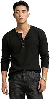 Imsa Moda Men's Textured Fabric Solid Half-Open Collar T-Shirt | Full Sleeve Casual Shirt for Men | Comfortable Fall Wear