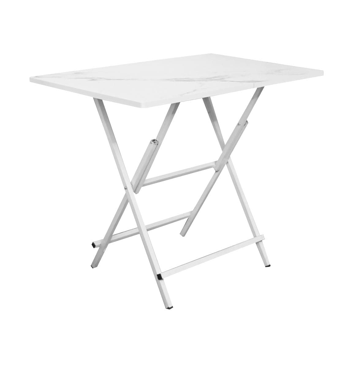 Faburaa Tablista Foldable Study Table, Portable Office Desk for Home & Work, Space Saving Laptop Table 36 x 24 Inch, Engineered Wood, White Marble