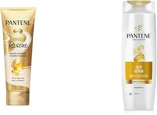 Pantene Bond Repair Solution Combo - Bond Repair Conditioner, Pack of 1, 180ml | Damage Care Shampoo, Pack of 1, 340ml