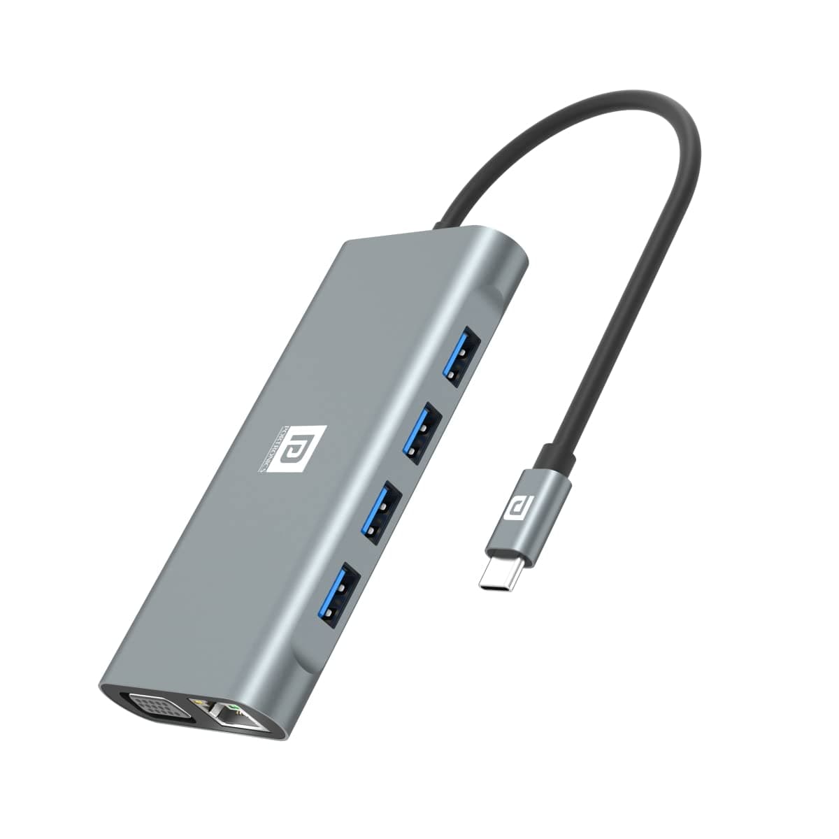 Portronics Mport 11C USB C Hub/Docking Station (11-in-1), Multiport Adapter with 4K HDMI, Ethernet, 100 W PD Charging, VGA, 4 x USB 3.0, SD/microSD Card Reader for PC, Laptops, MacBook (Grey)