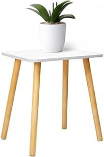 TARKAN Small Modern Wooden End Table for Living Room, Home, Office - Easy Assembly, White (30x40cm, Rectangle)