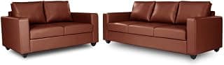 Wakefit Sofa Set | 3 Year Warranty | Sofa 5 Seater, 5 Seater Sofa for Living Room, Wooden Sofa Set 3+2 Seater - Napper(Romance : Tan)