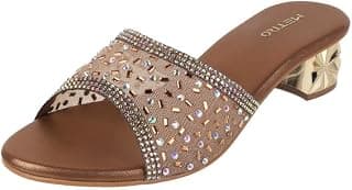 Metro Women Block Heel Fashion/Ethnic Slip-on Sandal
