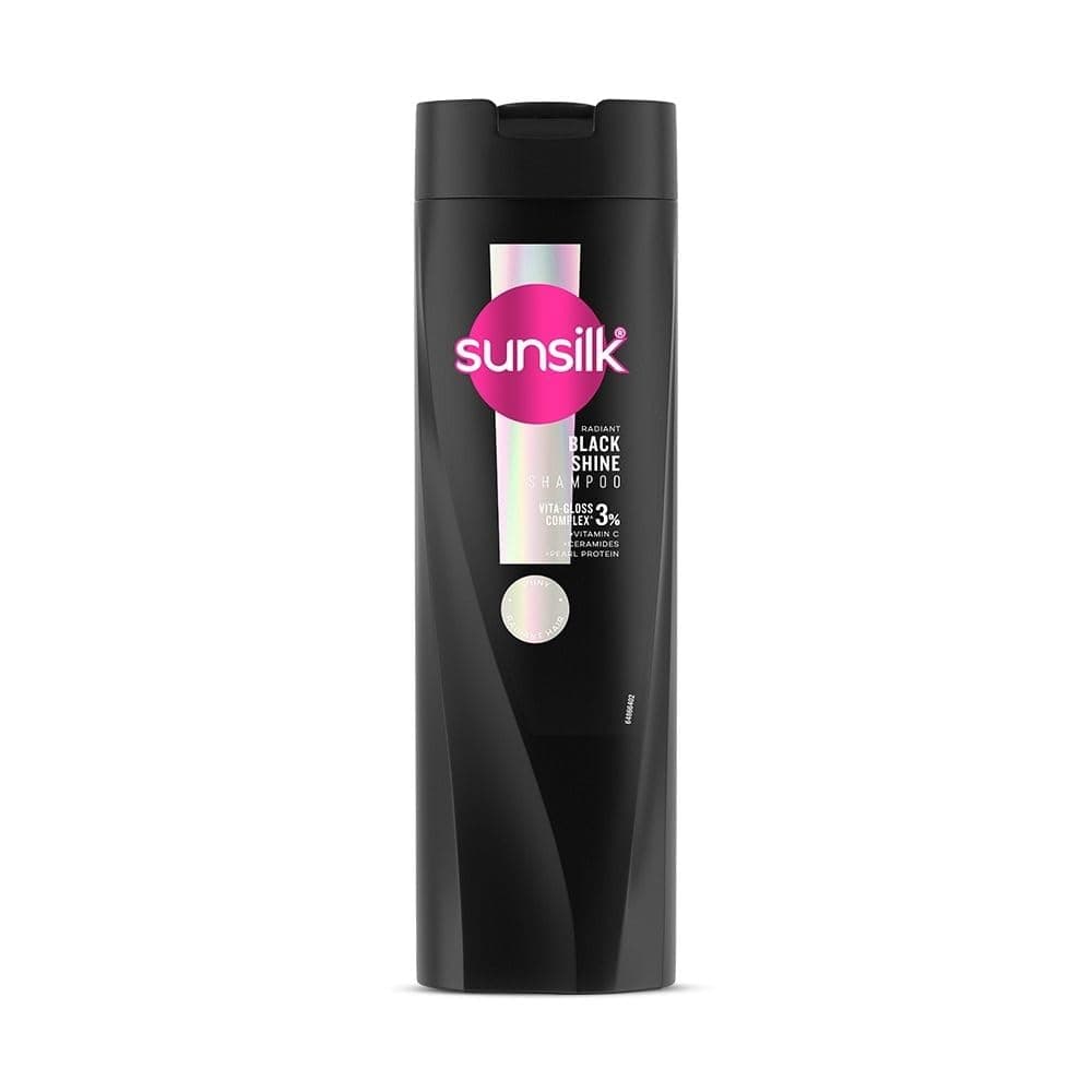 Sunsilk Radiant Black Shine Shampoo 350 ml || Infused with 3% VITA-GLOSS COMPLEX* || Gives Glass Shine Hair