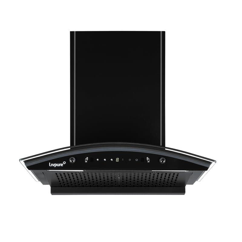 Livpure Astor 60 cm | Curved Glass | 1250 m³/hr Suction | Filterless | Touch & Gesture Control | Low Noise | 10 Years Motor + 2 Years Comprehensive Warranty | Black