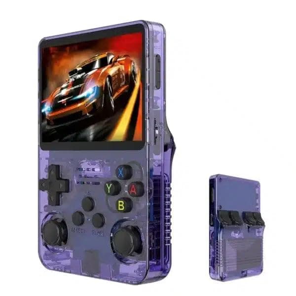 Handheld Game Console HN-R36S , 15k+ Gamees 3.5-inch IPS Display, 64GB Storage, 1 Ram Chip (1GB) 8+ Hour Battery Life (Purple)