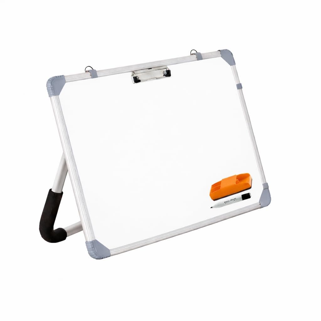 Non-Magnetic Dry Erase White Board 16x24 Inches with Stand | Table Top Standing Whiteboard for Study, Memo, to-Do List | Portable Desk White Board with Paper Clip, Marker & Duster (1.5x2 Feet)