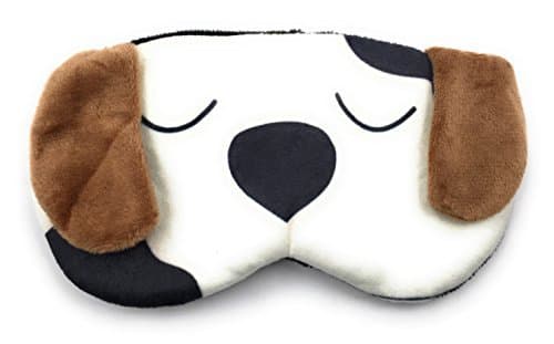 24x7 eMall Fabric Cute White Dog Cartoon Printed Super Soft And Comfortable Eye Shade Complete Black-Out Design, Snooze, Slumber, Hibernate For Proper Sleep, Travel