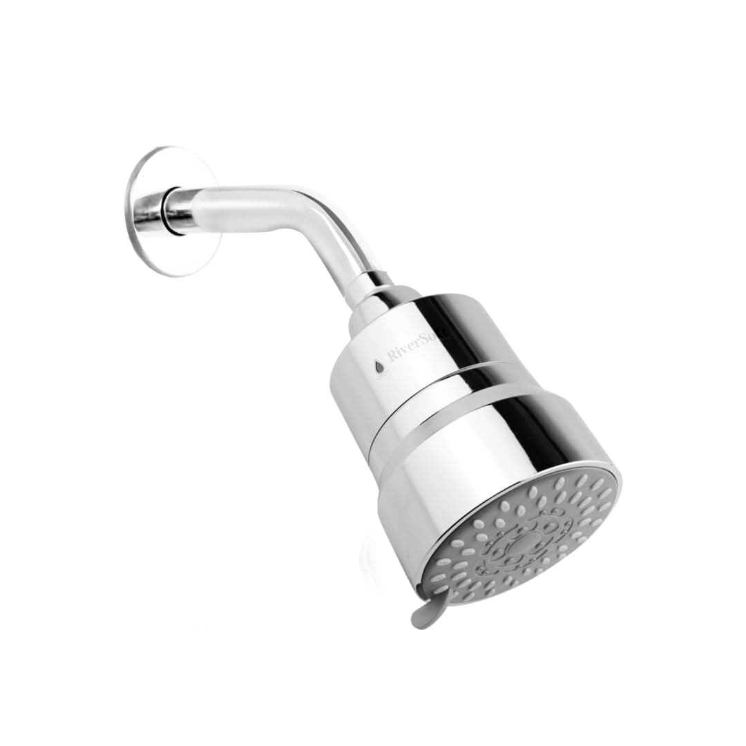 RiverSoft DIVA-03 Shower Filter for Hard Water with 15 Stages | 3 Mode Spray Setting | Shower Head Filter (Chrome, Pack of 1)