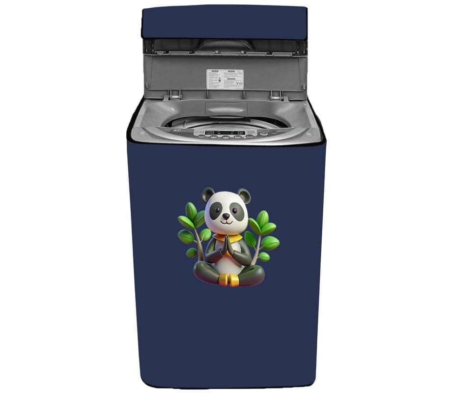 Amodori Waterproof Top load washing machine cover Compatible for LG & SAMSUNG 8.5 Kg to 10KG Solid Blue cartoon icon print