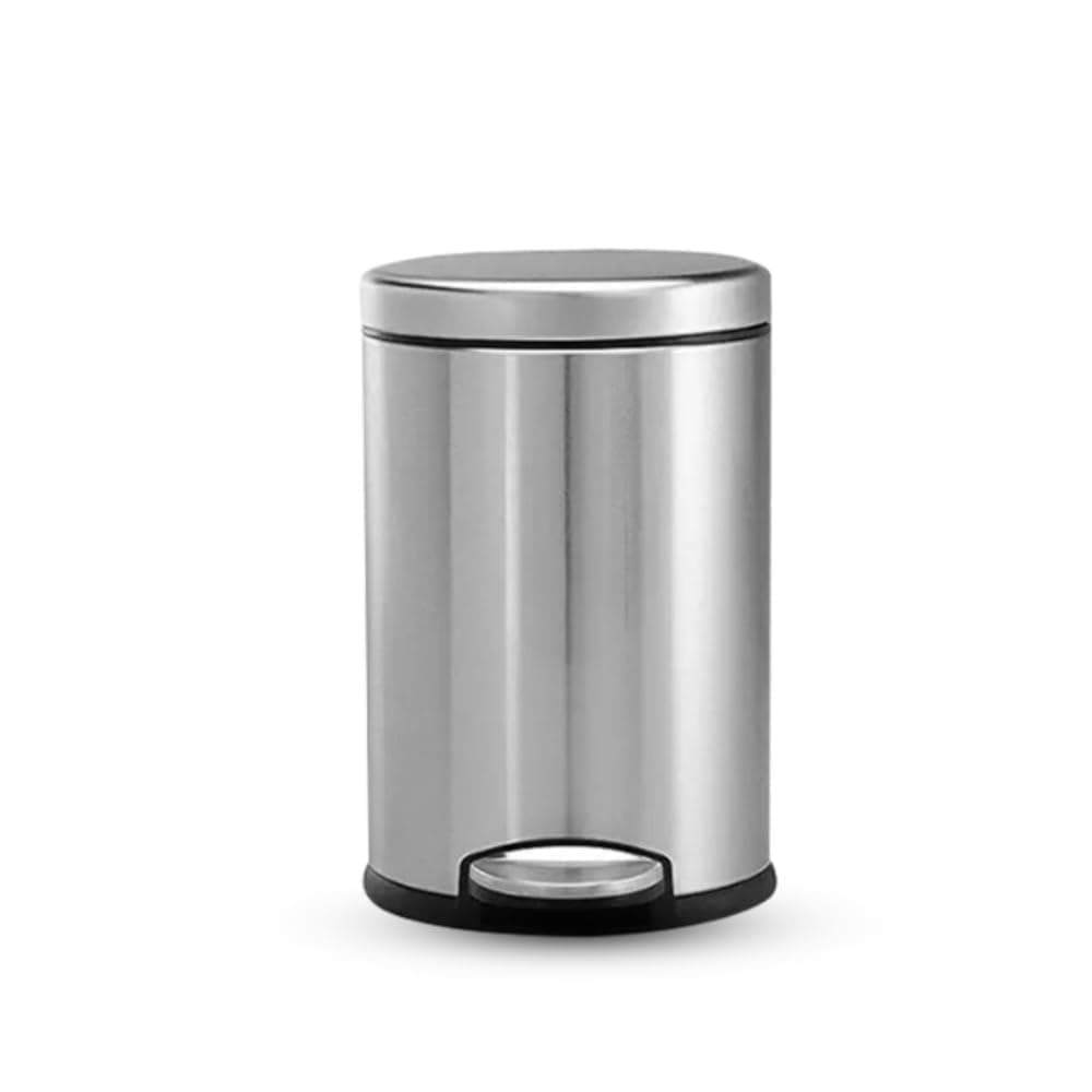 Mumma's LIFE 22L Dustbin for Home | Stainless Steel Pedal Bin | Plastic Bucket & Lid | Round Trash Can for Kitchen, Bathroom, Bedroom, Room & Office (12×20 Inch)
