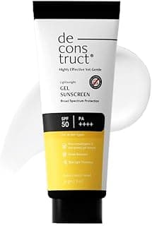 Deconstruct Gel Sunscreen for Oily skin SPF 50 PA++++ |100% Photostable Sunscreen |4 New Gen UV Filters |In-Vivo |Lightweight, Airy, Non-greasy |For oily, combination, normal skin |For Men & Women 50g