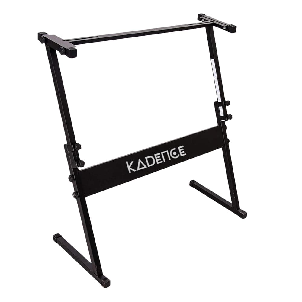 Kadence NK02 Home Series Z-Style Keyboard Stand | Adjustable Height & Secure Knob Locking System | Wide Base Z-Frame Design | Ideal for Home Practice & Learning | Matte Black Finish