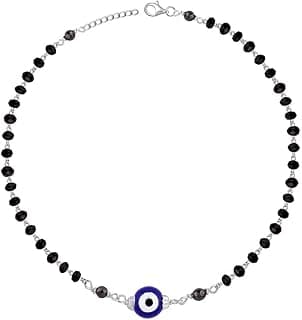 GIVA 925 Silver Evil Eye Beaded Anklet,Single | Gifts for Women and Girls | With Certificate of Authenticity and 925 Stamp | 6 Months Warranty