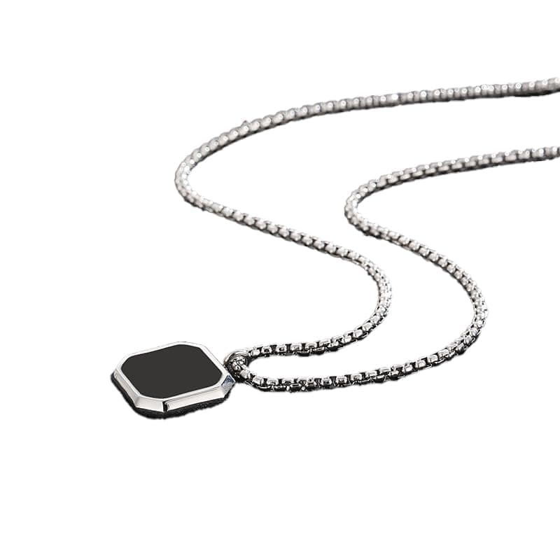 SALTY ALPHA Anti Tarnish Stainless Steel Midnight Charisma Locket Neck Chain for Men | Stylish Pendant Necklace | Comfortable & Long-Lasting | Minimal Jewelry | Durable Pendant Chain Jewelry | Marriage, Birthday | Gift for Valentine Day