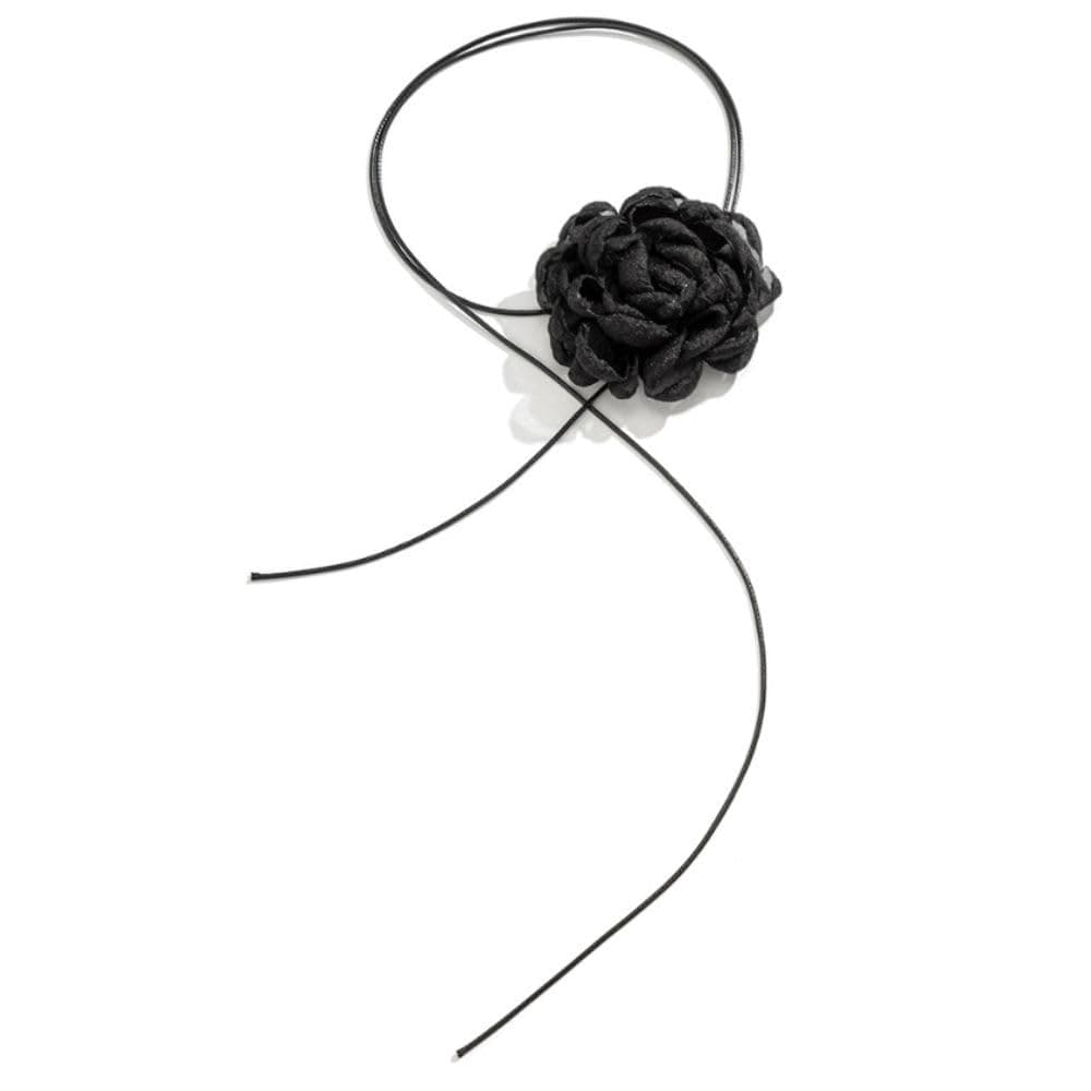 Aaishwarya Rose Mesh/Satin Choker Necklace for Women | Fabric Floral Statement Jewelry for Girls