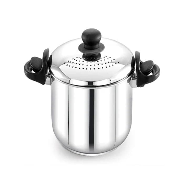 KLASSI KICHEN Stainless Steel Pasta & Rice Cooker with Strainer Lid | Lift & Lock Handle | Induction & Gas Compatible | 3.5 Litre Multi Cooking Pot | Drainer Lid for Pasta, Noodles & Rice | 2 Years Warranty