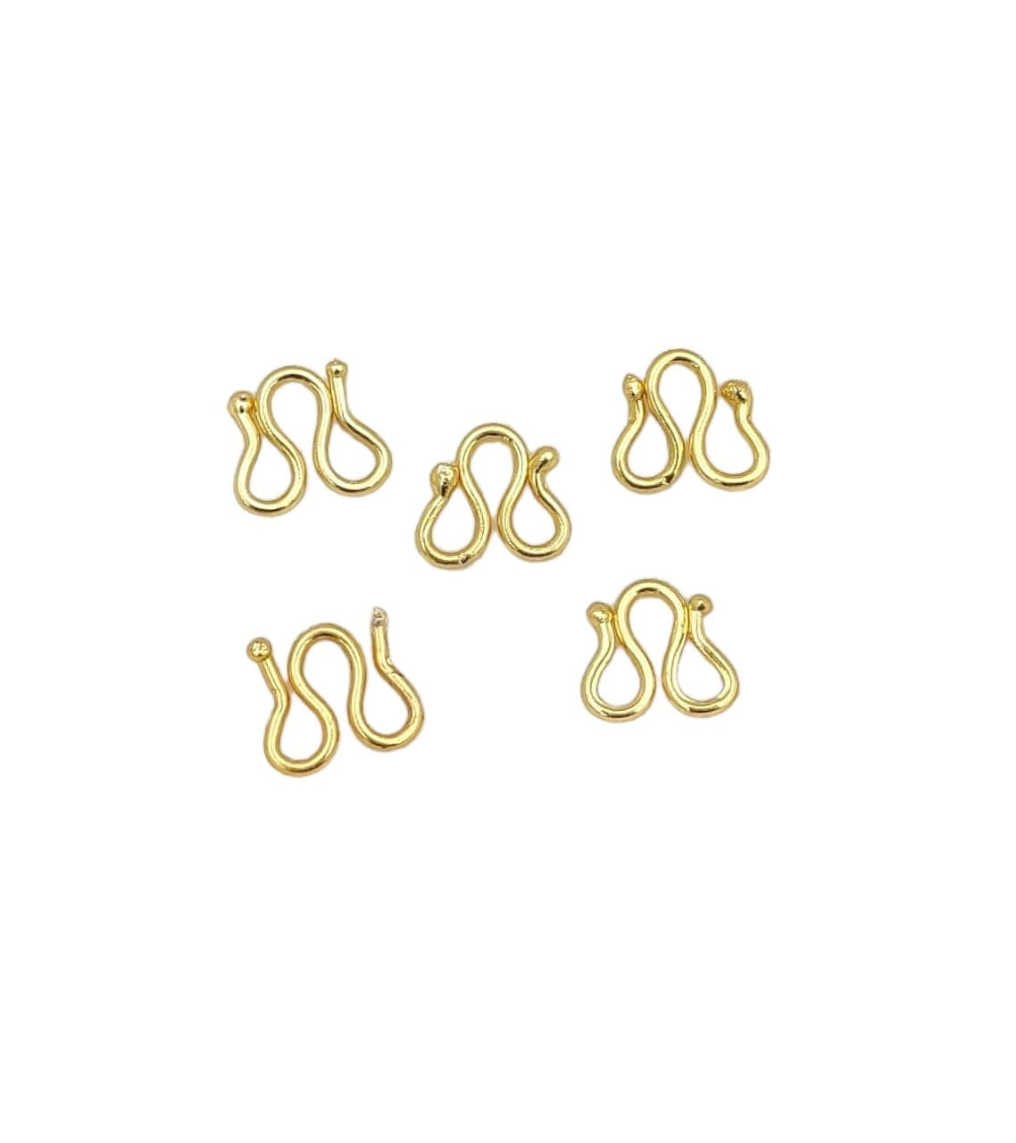 One Gram Gold Covering W hook for chain Bracelet necklace pendant connector Kokki