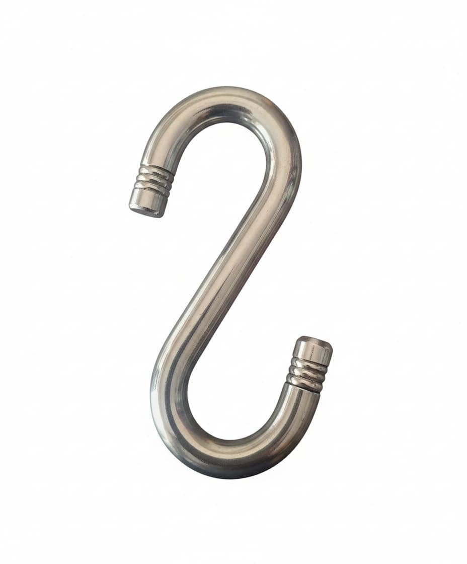 Proniks Stainless Steel Heavy-Duty Metal S-Hook, Chrome-Plated Steel, Double-Ended Design (Pack of 1)