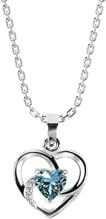 Clara 925 Sterling Silver Olesya Heart Pendant Earrings Chain Bracelet Anklet Ring for Women & Girls| Platinum Plated | Gift for her