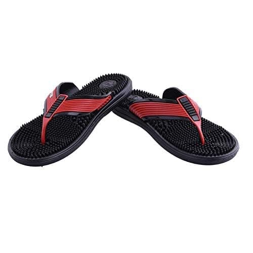 ACP ACUPRESSURE Unisex Rubber Acupressure Slipper for Pain Relief (Red)
