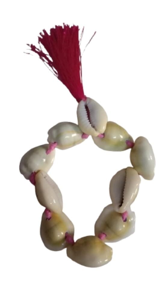 ANAWARIYAS Yellow Laxmi Kodi Kaudi Mala | 9+1 Kauri Shell Beads | Cowry Shell Beads Mala for Deity & Daily Rituals Pooja Mantra Chanting | Wealth & Prosperity