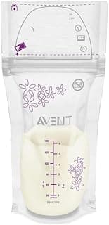 PHILIPS Avent Breast Milk Storage Bags - 25 Bags | Ultimate Protection for Your Breast Milk | Can be stored in The Fridge or Freezer | Pre-sterilized for immediate use | SCF603/25