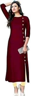 Generic Captain Ayan Pure Rayon 3/4 Sleeve Trending Straight Kurtis Design for Women(CA-SB1)