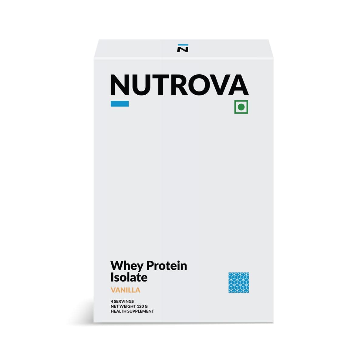 Nutrova Whey Protein Isolate Vanilla 120g (4 Sachets - Travel Pack) with 24g Protein Every 30g Sachet|Easy to Digest Health Supplement for Men & Women with no Added Sugars|5.5g BCAAs