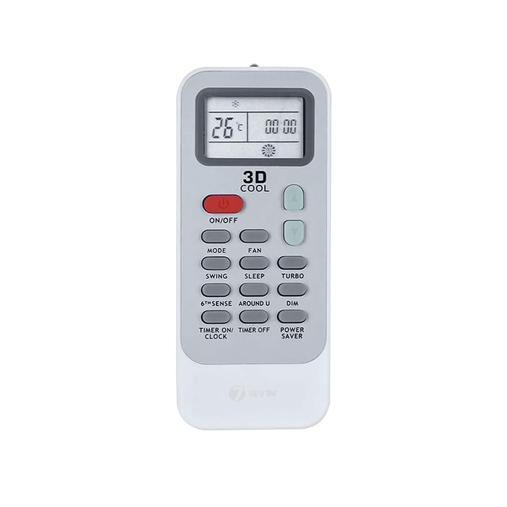 7SEVEN® Compatible with Whirlpool Ac Remote Control DG11J1 Model 129 with 3D Cool Suitable for 1 | 1.5 | 2 Ton Split and Window Air Conditioner - Match Each Keys Exactly with Existing Remote