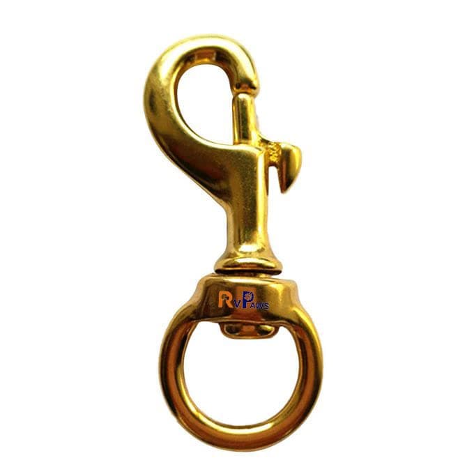 Woofy Heavy Duty Solid Pure Brass Swivel Bolt Snap Hook Single Ended Round Swivel Clip Buckle Dog Chain Leather Craft Scuba Diving Snorkeling Equipment Medium - 30.48 Cm