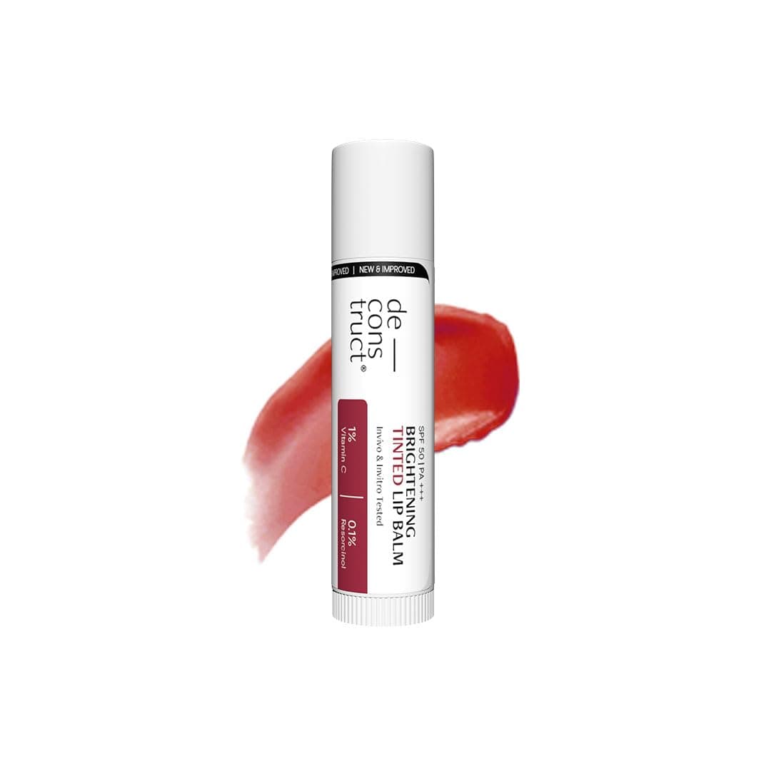Deconstruct Brightening Tinted Lip balm for Dark Lips | SPF 50 | Brightens Dark Lips & Moisturizes | SPF 50 for Sun Damage & Discoloration | For Women & Men daily + - (4.2g)