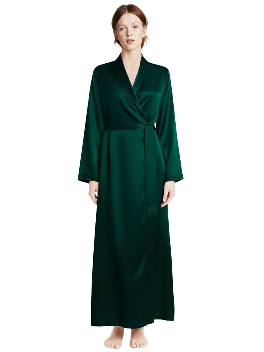 bellababebysk Luxury Long Robe for Women | Premium Satin Robe | Nightdress | Thick Satin | Long Kimono |Soft Fabric | Sizes XS to 2XL | Side Pockets