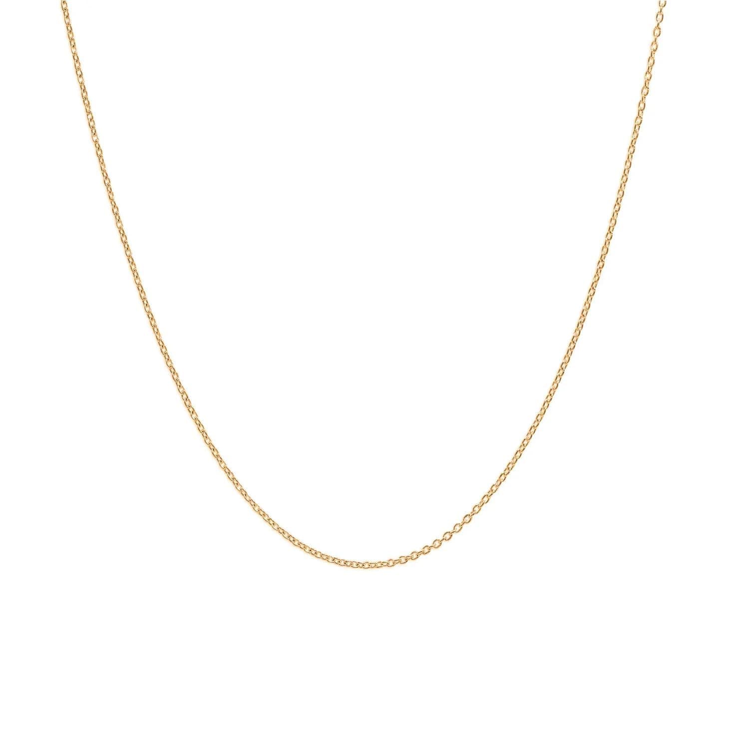 VAMA FASHIONS Simple Anti Tarnish Gold Stainless Steel Western Cable Necklace Chain Neck Chains for Girls - 20 Inches - 1mm Thin Thickness