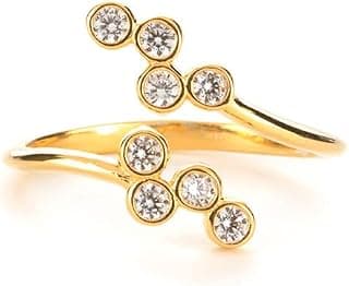 Shaya by Caratlane | 925 Silver|Lunar Sky Ring in Gold Plated | Gifts for Womens & Girls