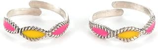Shaya by CaratLane 925 Silver Oxidised Antique Kostha Window Toe Rings Gifts for Womens & Girls