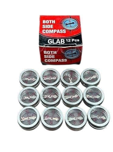 GLAB Magnetic Compass Needle Pack of 12 | Precision Direction Finder for Physics & Geography Experiments | Durable Mini Compass Set for Students, School & Laboratory Use