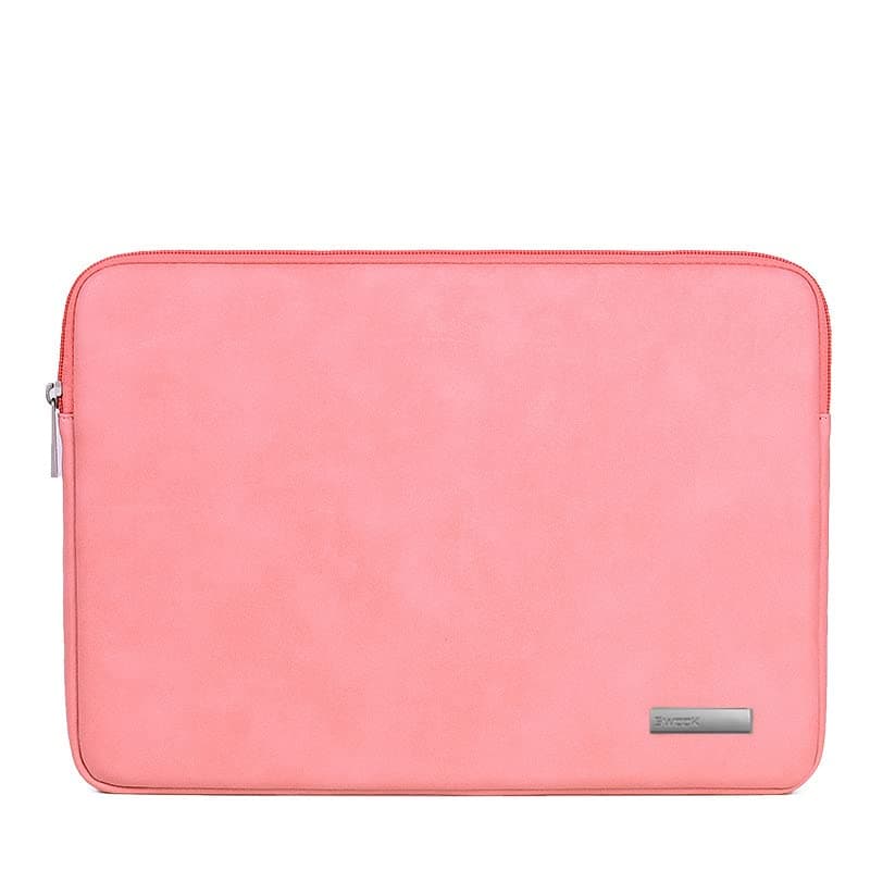 SwooK 13 Inch Laptop Sleeve PU Suede Leather Case Water Resistant Cover Carrying Bag Compatible with 2021 2022 MacBook 13.6" M2 A2681 13.3" A2338 Air Pro M1 A2337 A2159 A2179 A2251 A2289 -Pink