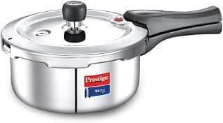 Prestige 2 Litre Triply Svachh Outerlid Pressure Cooker|Deep lid for spillage control|Gas & Induction Compatible|Triply body for even heating|Gasket Release System|5 Years warranty|ISI certified