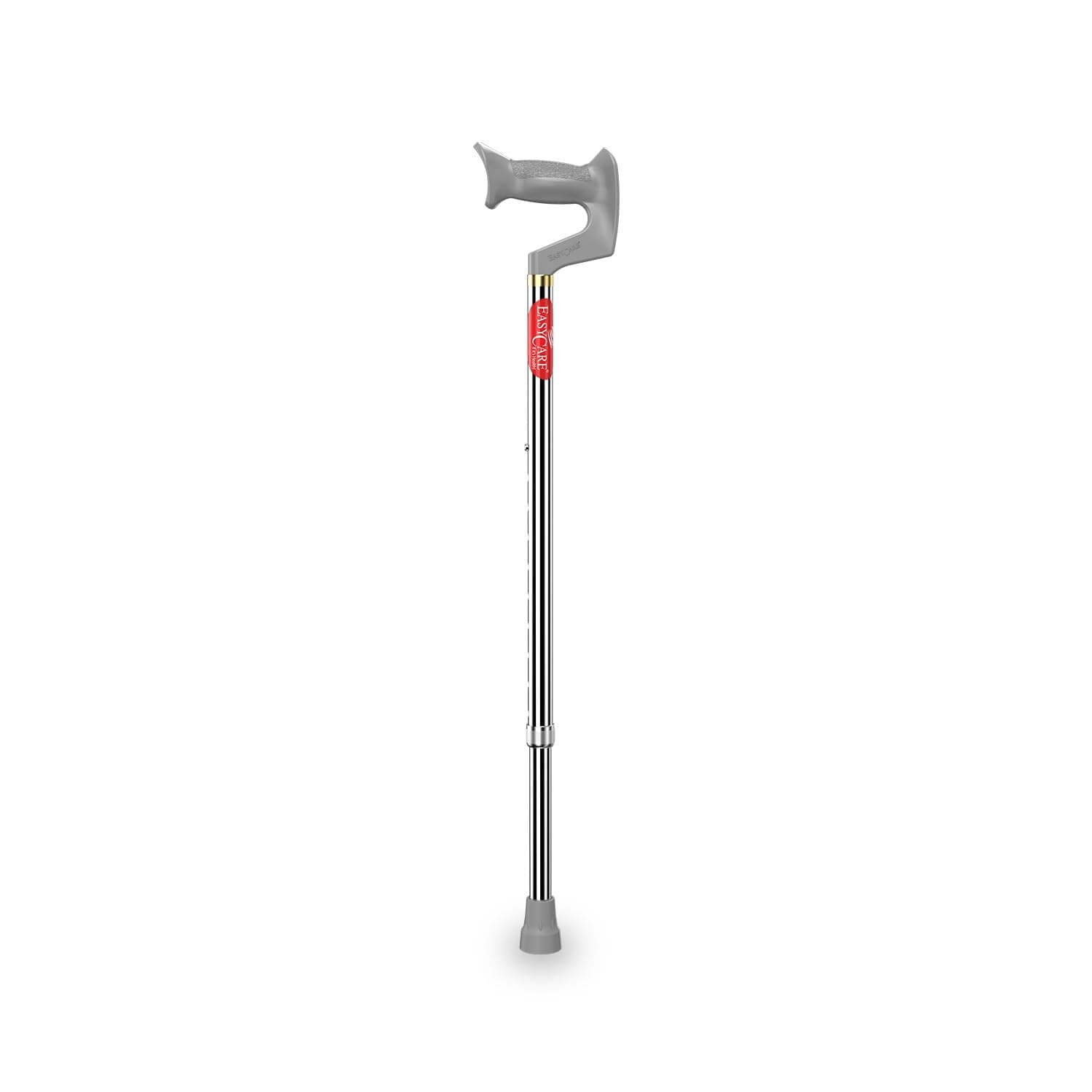 EASYCARE® Premium Walking Stick | Lightweight Aluminium with 10 Height Levels Adjustable | Ergonomic Handle, Anti-Slip Base | Support for Old Age Seniors, Men, Women & Patients (Single Leg)