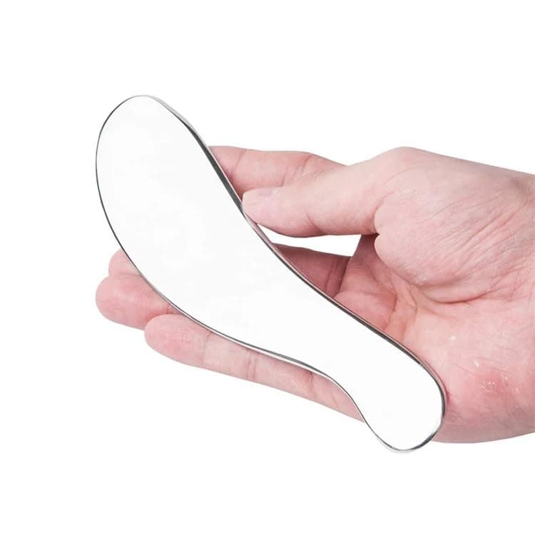 Inuvik Stainless Steel 304 grade Gua Sha Massage Tool - Tendon Massage Scraping Tool - Muscle Pain Relief, Myofascial Stress Release and Breaking up Scar Tissue (S - Shaped)