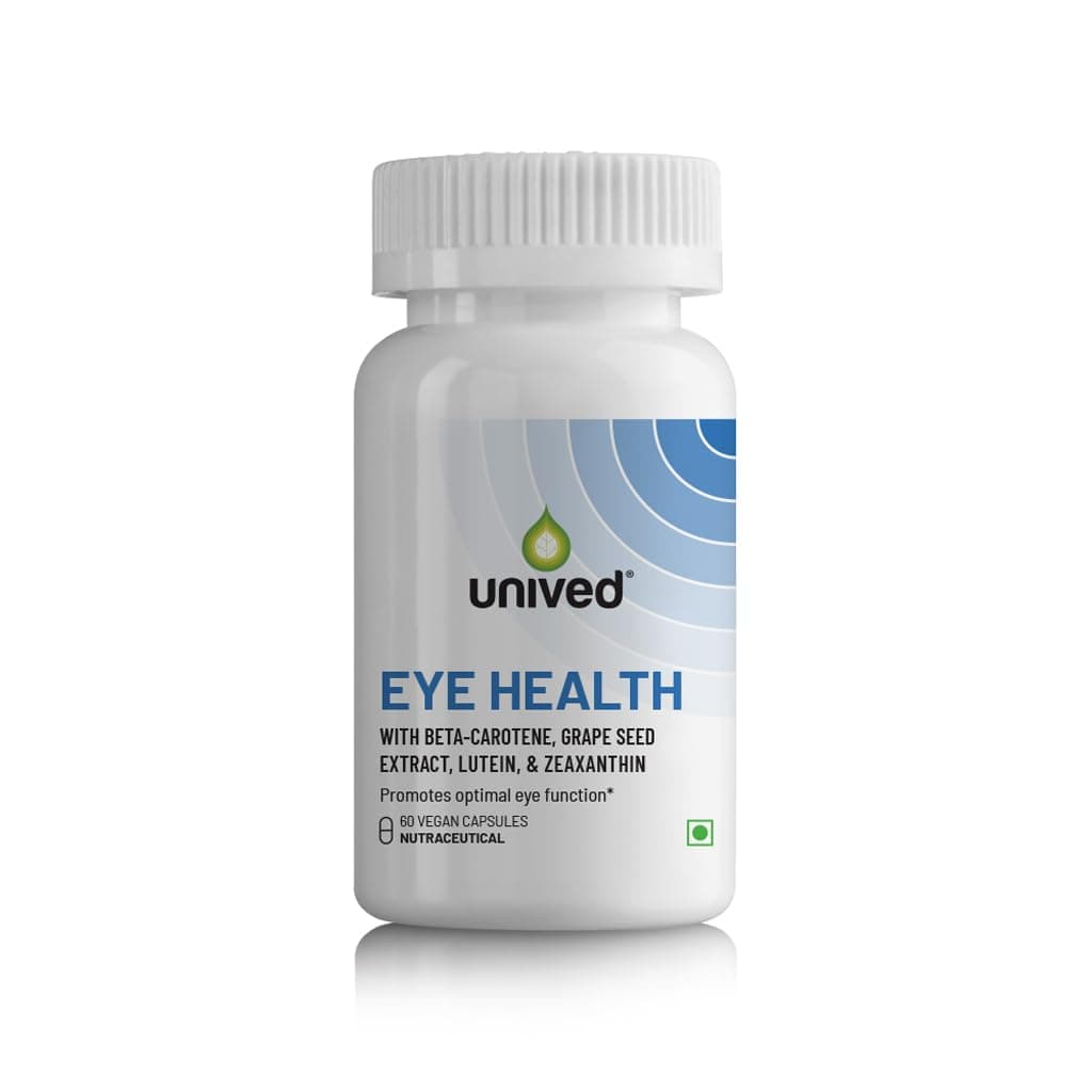 Unived Eye Health | Lute-gen® & Zea-Gen® (Lutein : Zeaxantin), Grape Seed Extract, Vegan Vitamins D3, B12, A, and Zinc | for Macular Degeneration, Blue Light, Dry Eyes, Vision Support | 60 Caps