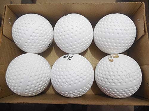 Korbax White Turf Field Hockey Ball Cricket Practice Ball (Pack of 4)