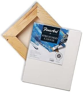 Pidilite Fevicryl Fine Art Stretched Canvas Back Fold for Painting, 100% Cotton Fine Grain Stretched Canvas, Ideal for Acrylic & Oil Painting, (8 X 10)