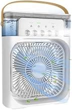 USB Mini Air Conditioner & Portable Cooling Fan Personal Evaporative Air Cooler & Air Purifier with 500 ml Water Tank,LED Light,Dual Spray Fan mini pankha | Office,Home,Outdoor Use